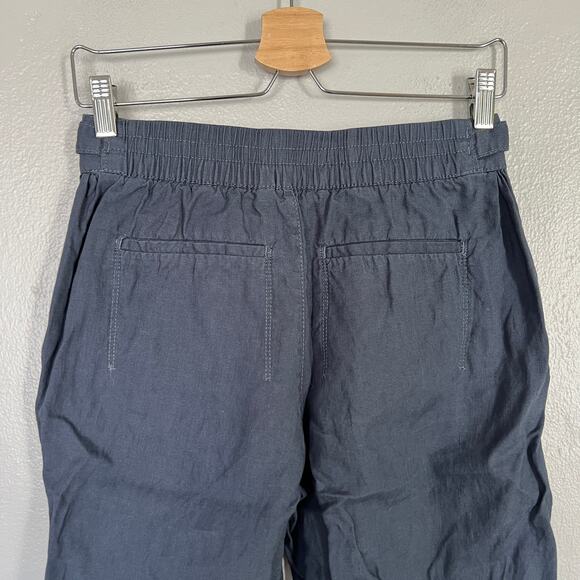 Athleta Voyager Linen Pants Women's Size 2 Granite Blue Adjustable Waist Relaxed - Picture 6 of 12